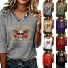 Women's Fashion Casual Independence Day Print Top