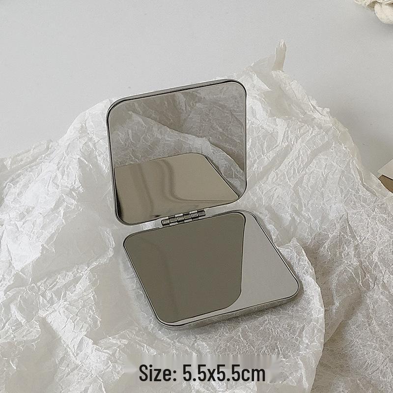 Portable Folding Rose Mirror: Compact HD Double-Sided Makeup Mirror with Flip-Top Design