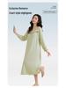 Plus Size Tencel Cotton Pajamas with Bra Pads: Summer Long Sleeve Cooling Nightgown for Women