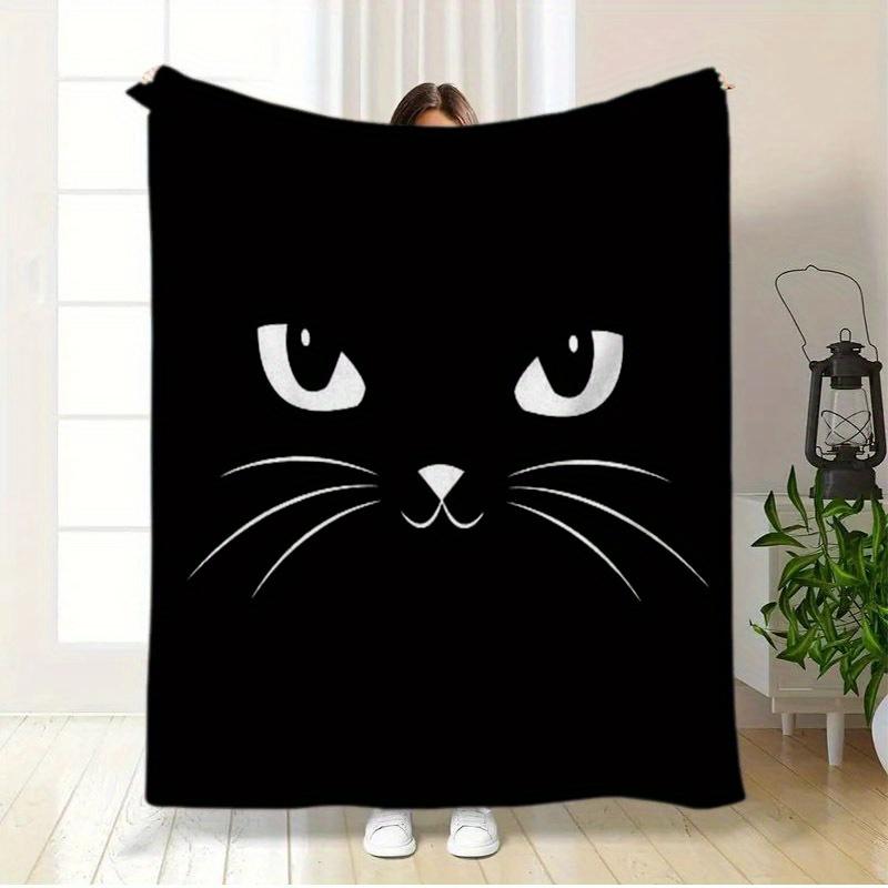 Gemütliche Katzen-Gesicht Flanell-Kuscheldecke - Vielseitig für Sofa, Bett, Büro-Nickerchen & Picknicks im Freien - Ganzjahres-tauglich, Reißfest