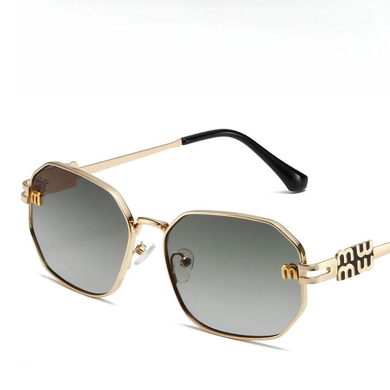 Advanced Polygonal Sunglasses Elegant Metal UV400 Sun Protection Fashion Street Photography Travel Beach Shades Glasses