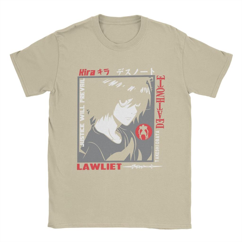 Men's T-Shirt Deaths Notes L Lawliet Vintage Cotton Tee Shirt Short Sleeve T Shirt Round Neck Clothing New Arrival