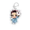 Demon Slayer Kimetsu no Yaiba Anime Pajamas Series Tanjiro Kamado Tokito Muichiro Acrylic Double Sided Lovely Keychain Transparent
