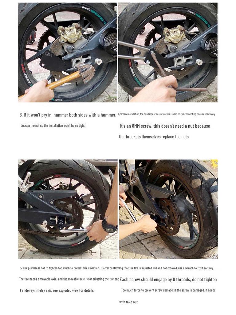 Thickened Rear Mudguard with Reflector for Jinpeng Benelli TRK502X Motorcycle