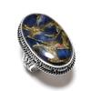 Natural Copper Sodalite Gemstone 925 Sterling Silver Jewelry Ring Size 8 K2Y51