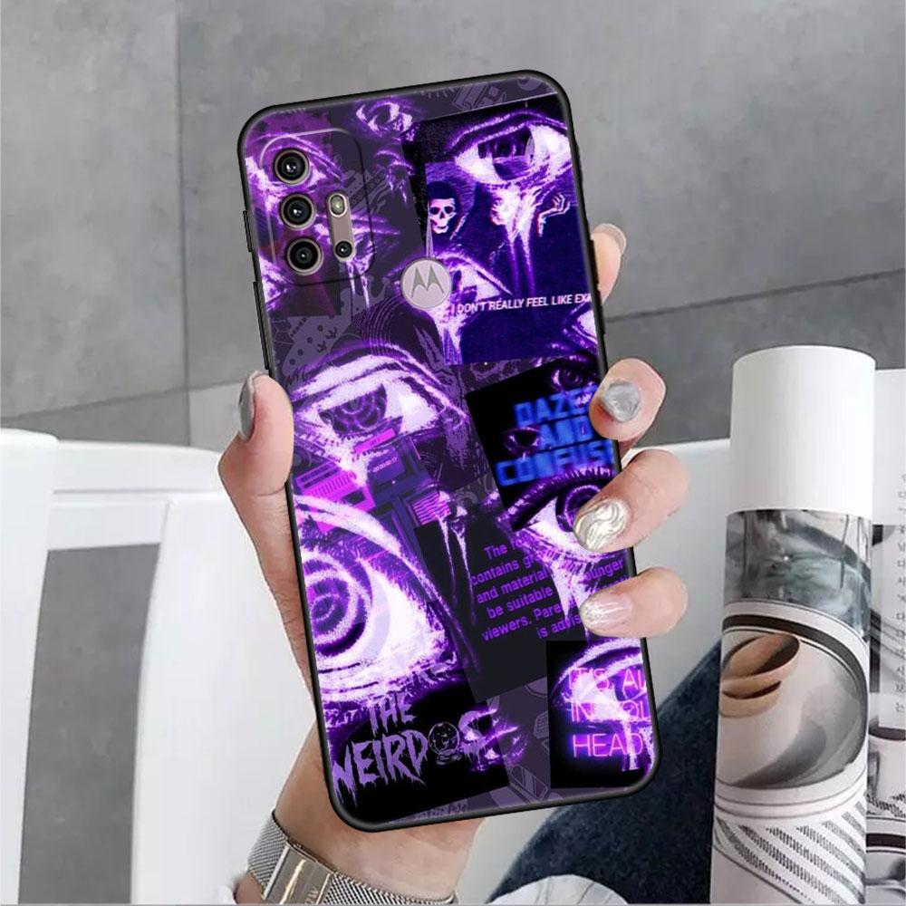 Scary Face Eyes Smiley Case For Motorola G30 G9 Play G82 G52 G60 G8 G9 Power G50 One Fusion Edge 30 20 Black Soft Phone Capas