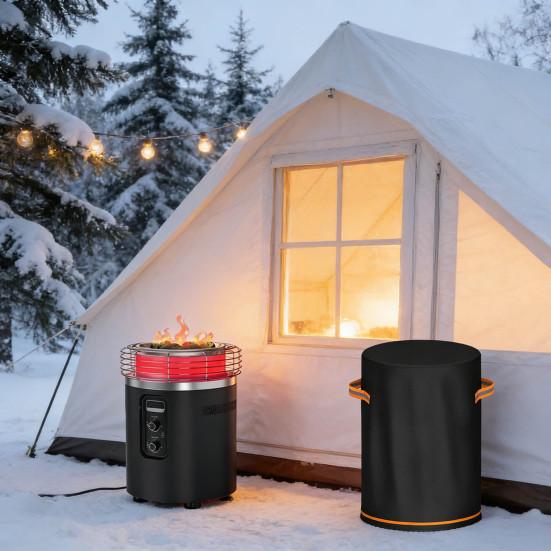 Yousheng Waterproof Firepit Cover Oxford Cloth Firepit Guard with Drawstring Adjustable Protective Cover from Dust Snow Leaf for Ninja Fireside 360