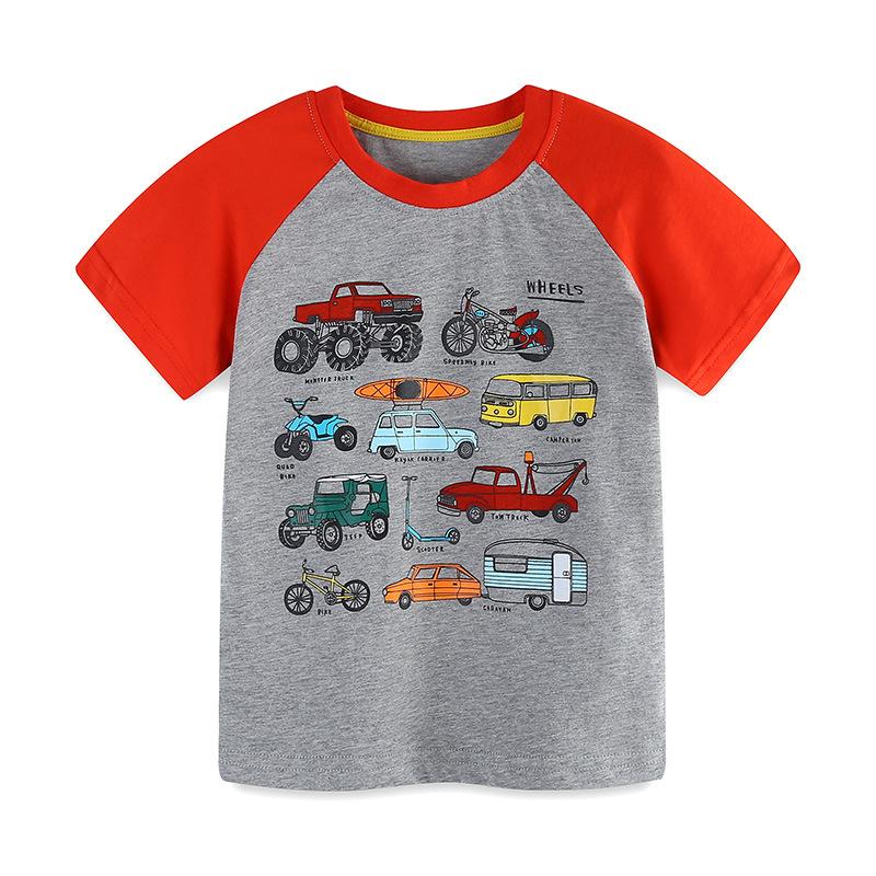 

Summer New Boys Short Sleeve T-Shirt Middle and Child Cartoon Crew Neck Top Baby T-Shirt 7Y(125cm)