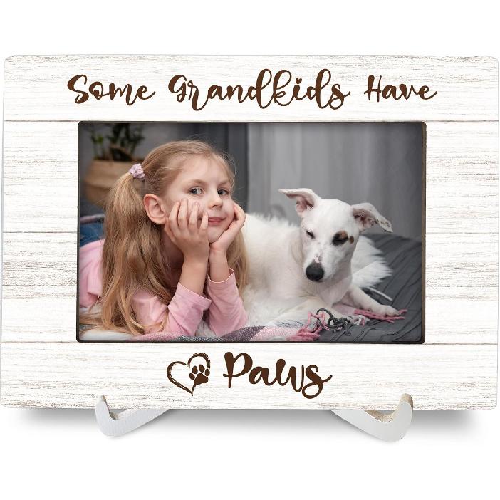 Dog Grandma Gifts 8x6 Picture Frames, Dog Lovers Gifts for Women Owners Dogs Mom, Grandparents Gift Wood Photo Frame, Best Dogs Ever Gift Picture