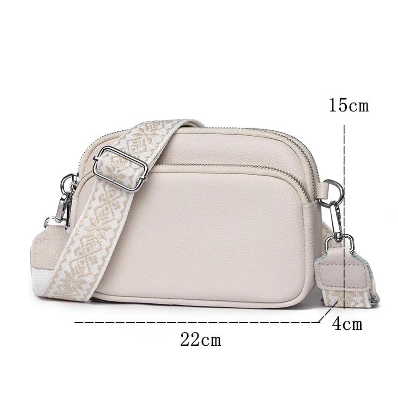 Genuine Leather Women Crossbody Shoulder Bags Luxury Solid color Cow Leather Handbag Female Messenger Tote Sac