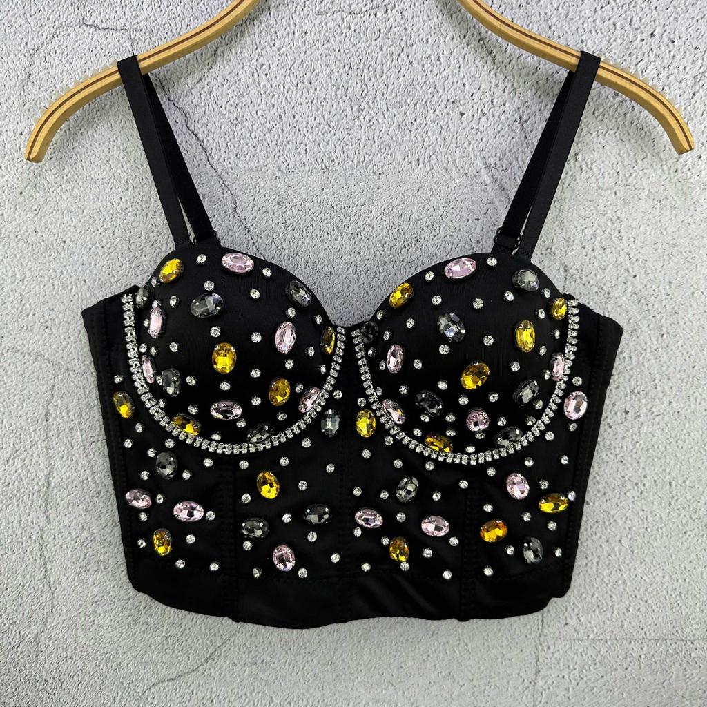 Sleeveless Ultra-short Vest Solid-color Waistcoat Sexy Inner or Outer Wear Celebrity-style Top Trendy Layering Piece Sexy Look Chic Waistcoat