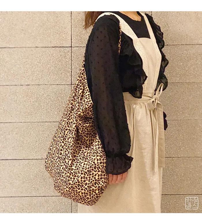 Howl's Home In-house Production [Leopard Print Marche Bag 3 SIZE] Eco Bag Shopping Bag Crossbody Bag Lightweight Bag