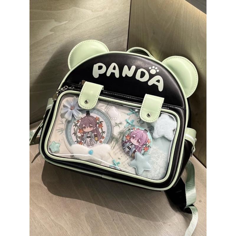 Neuer Original Studenten Ita Rucksack mit großer Kapazität und niedlichem Panda Anime Abzeichen