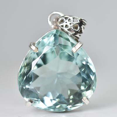 Lab Created 925 Starling Silver 74 Ct Perfect Pear Cut CERTIFIED Gems Pendant MY.PD-108-NS