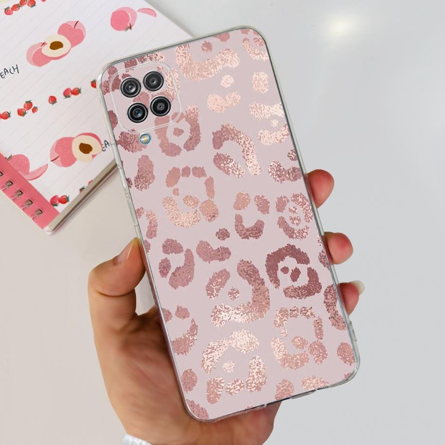 For Samsung Galaxy A12 Case Transparent Cover Fashion Flower Slim Soft TPU Phone Case For Samsung A12 SM-A125F M12 F12 A 12 Capa
