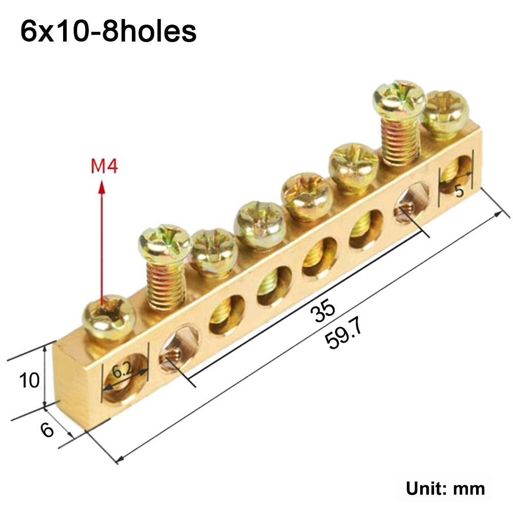 Multi-specification Wire Connector With Hole Screw Brass Connection Row  Electrical