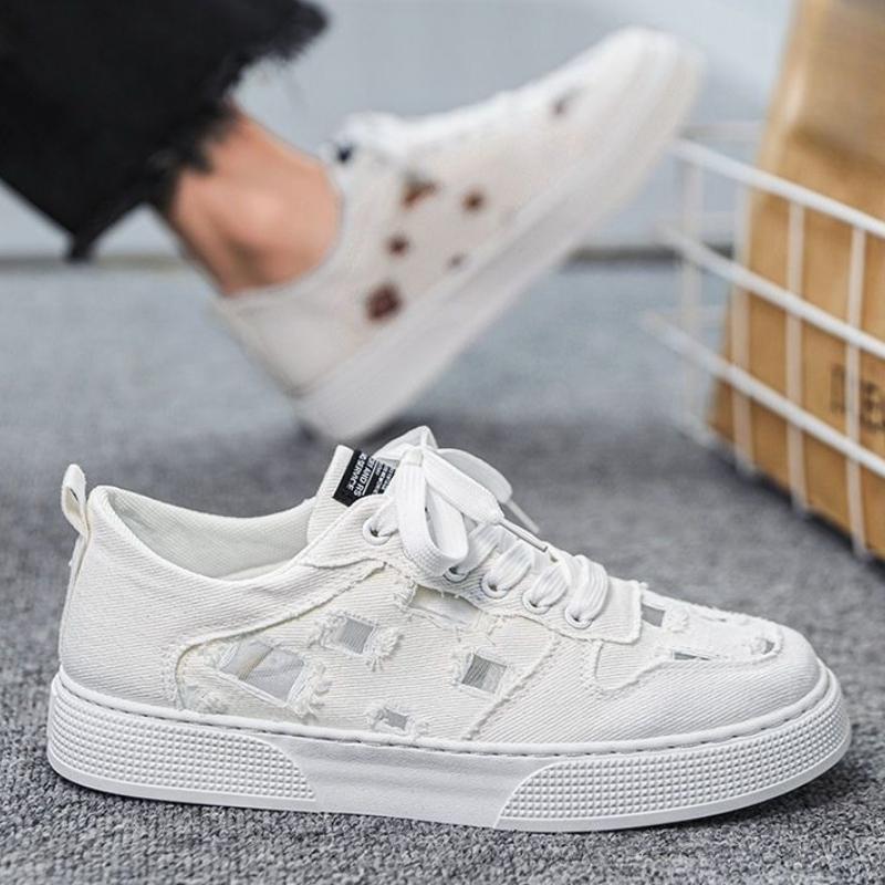 Fashion Canvas Male Shoe Non Slip Wear To Work Korean Style Men's Casual Shoes Walking Elegant Breathable Classic Original Sale Sneakers