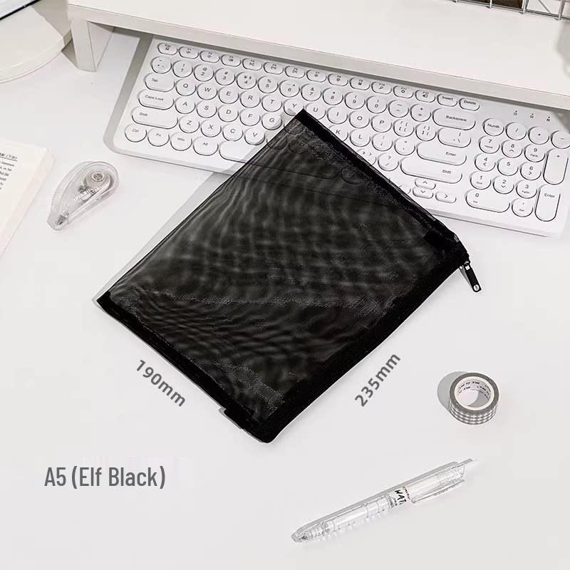 Mesh Document Bag with 6 Zippers - 5 Storage Compartments for Students & Files, Back-to-School Handbag