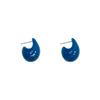 Elegant Blue Water Drop Dangle Earrings: Artistic Hoop and Stud Design, Simple and Niche Style for Women