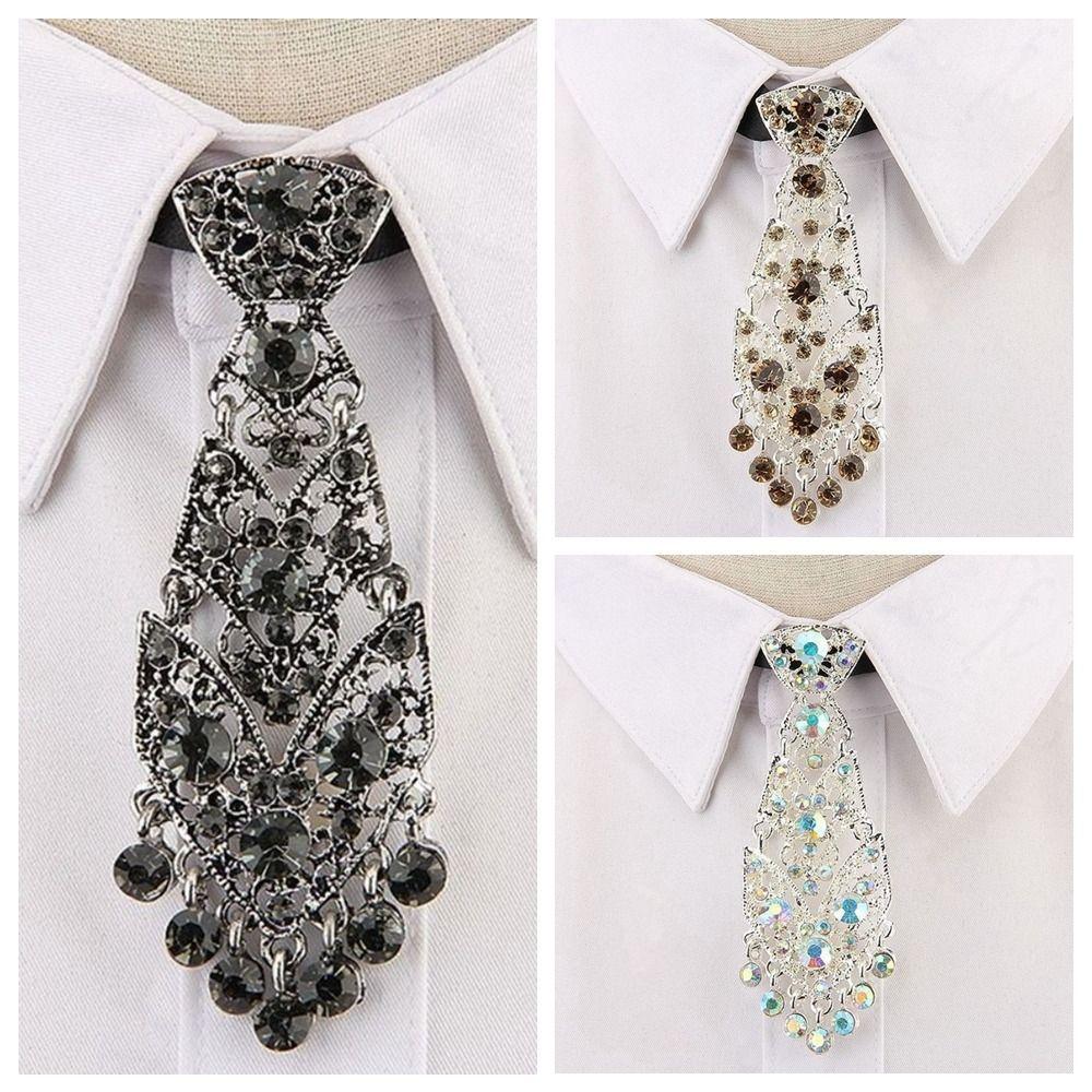 Cravatte Formali di Lusso per Affari con Nappa Cristallo Strass Accessori per Abbigliamento Formale