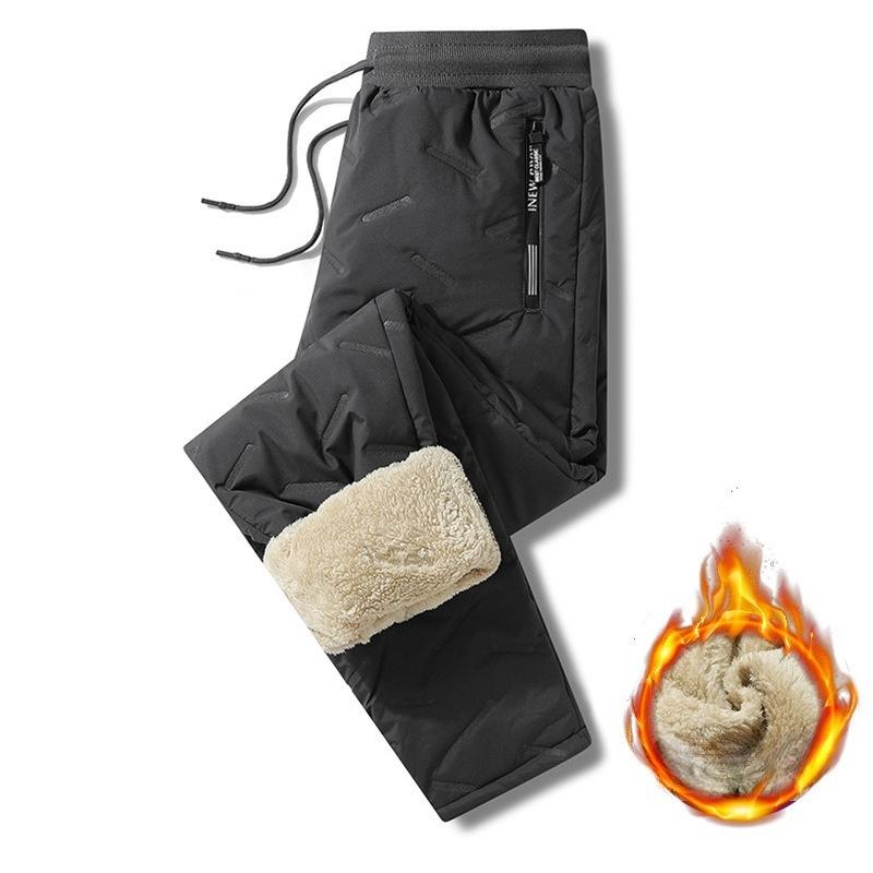 Lamb Fleece Cotton Pants Autumn and Winter Plus Velvet Cold-proof Men's Elastic Waist Casual Pants Warm Long Pants