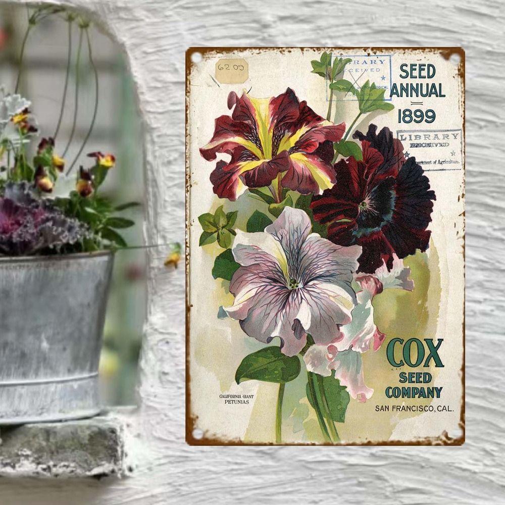 Vintage Metal Tin Sign Bird Feeding Chicks on Flowers Florist Decor For Living Room 20x30cm