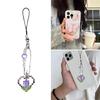Simple Pin Heart Flower Pendants Phone Charm Straps Lanyard Purse Accessories