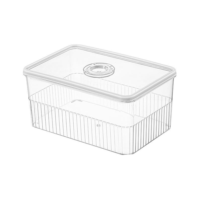 2023 Transparent Plastic Kitchen Organizer: Chronograph Refrigerator Storage Box for Vegetables & Fruits - Fresh-Keeping & Sealed Design