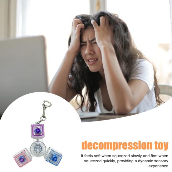 LED Light-up Keyboard Fidget Spinner Toy Decompression Button Finger Clicker Toy 2/3/4/5/6-Keys Fidget Keychain Stress Relief Desk Toy