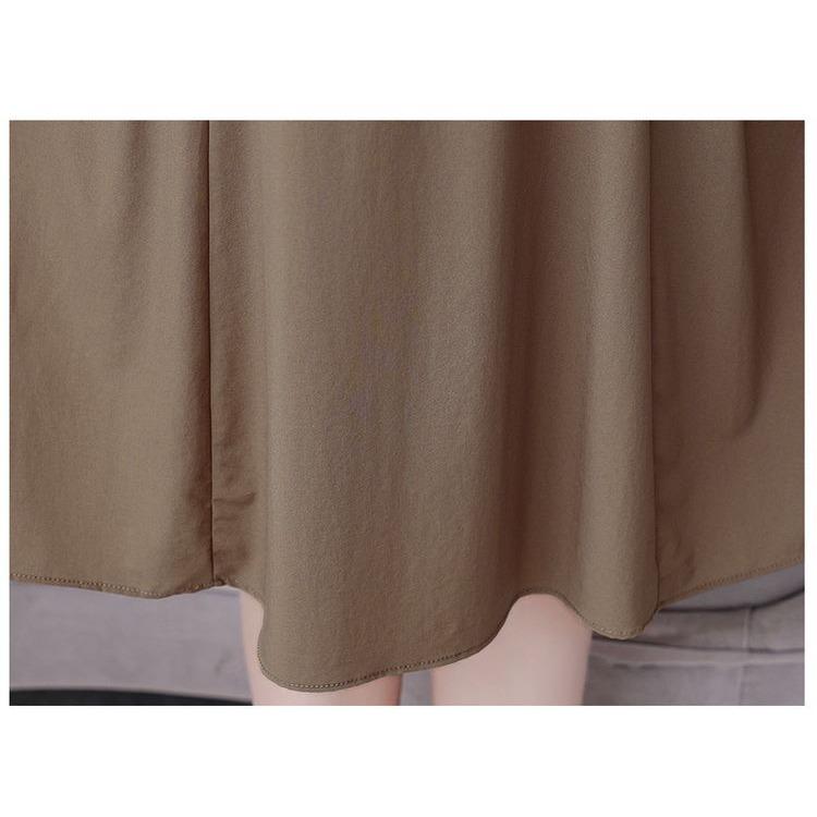 Fashion Summer Solid Color Short Sleeve Dress for Women Slim Fit Waist Cover Belly Elegant