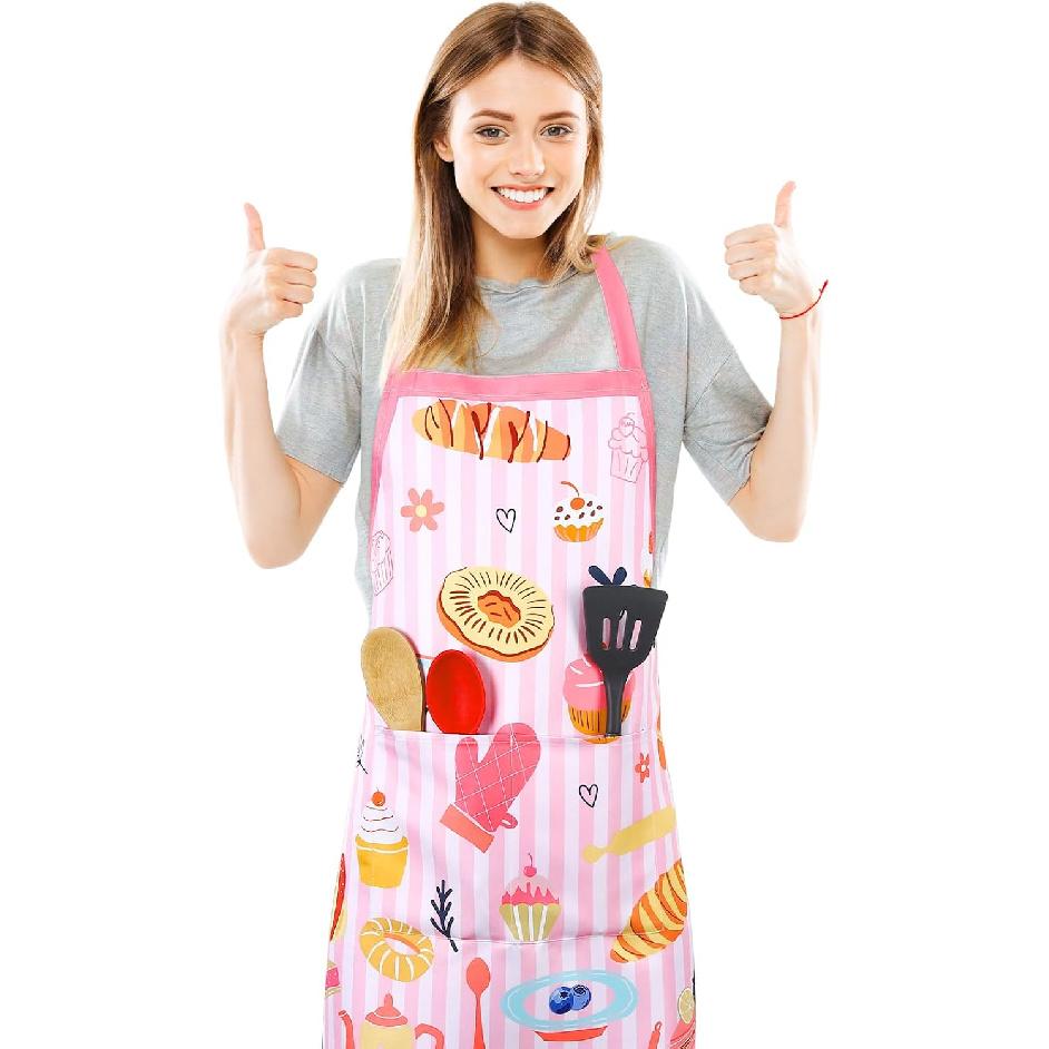 Funny Baking Apron for Women, Kitchen Cooking Aprons for Women with 2 Pockets, Baking Gifts for Womens