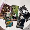 Cartoon Anime Panda Cute Phone Case For Samsung Galaxy S26 S25 S24 S23 S22 S21 S20 Ultra Plus FE 5G Black Soft TPU