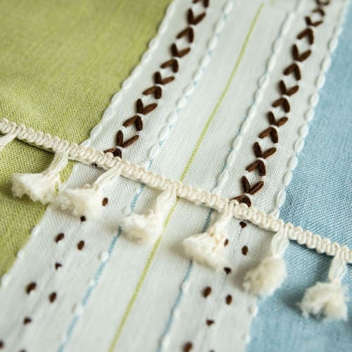 Retro Cotton Linen Tablecloth with Tassel Lace Table Cover for Party Banquet Dining Tables, Patina, 140x200cm