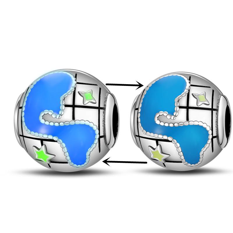 Glass Beads Copper Charm Fit Pan Original Bracelets Glow In The Dark Charms Glass Pendantdiy Jewelry