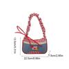 Plaid Denim Underarm Bag Rural Style Crossbody Bag Lovely Lattice Shoulder Bag  Women