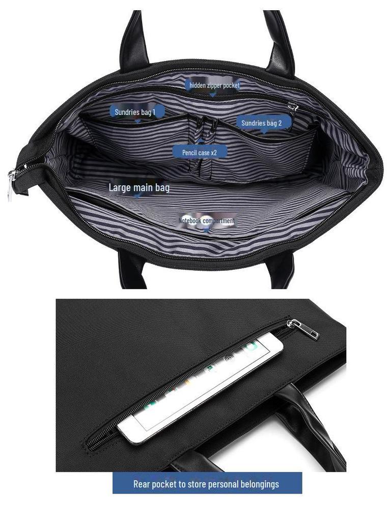 Portable A4 Oxford Cloth Briefcase for Business – Unisex Conference Bag