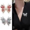 Butterfly Brooch Sparkling Faux Crystal Inlay Alloy Base Women Pin Suits Coats Sweaters Scarves Badge Outfit Accessory