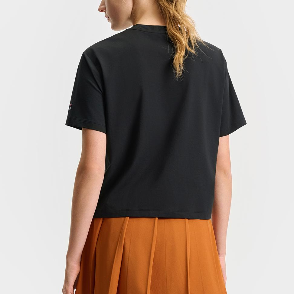 New FILA Athletics T Shirt Women's Pitch Black A11W523107F-BK