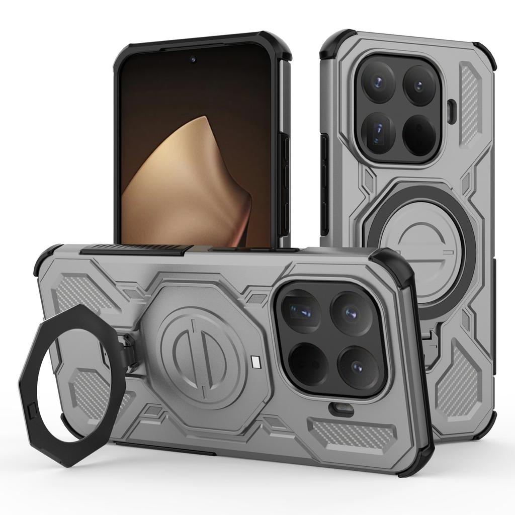 For Xiaomi 15T Pro Magnetic Case Rotating Metal Kickstand Shockproof PC + TPU Phone Back Cover