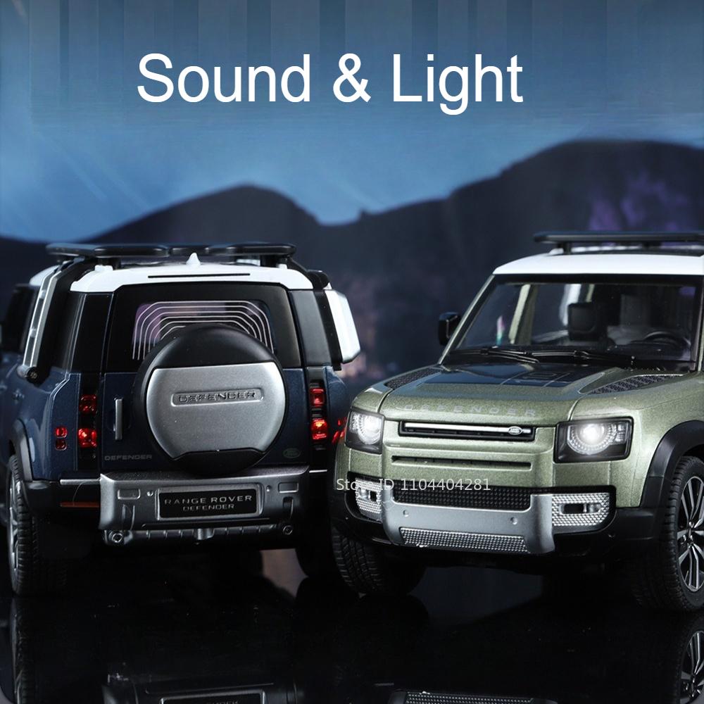 1:24 Land Rover Defender Range Rover Sv Alloy Diecast Model Car Toys 6 Doors Opened Sound Light Pull Back Cars For Boys Gift
