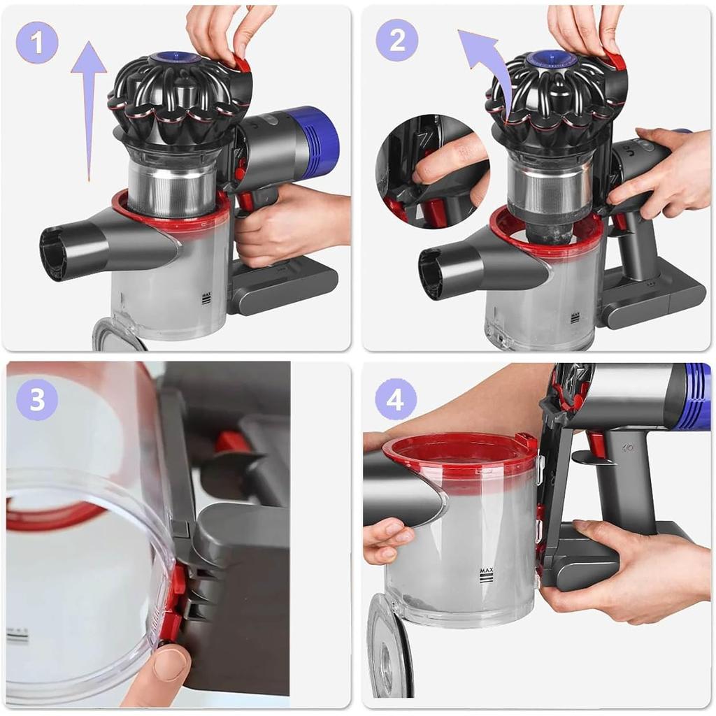 Dust Bin Compatible with Dyson V7 V8 SV10 SV11 Vacuum Cleaners, Canister Vacuum Attachments Dust Bucket Container, Dustbin Part No.967699-01