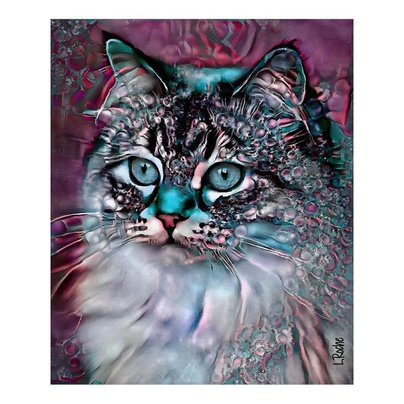 Canvas painting, wall painting, abstract watercolor posters with cats, cute animals, oil painting with a print for the modern house,