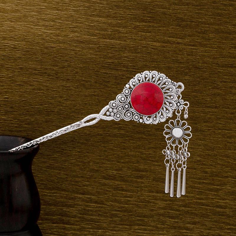 Retro Peacock Fringed Walking Hairpin, Miao Ethnic Style Butterfly Hairpin, Ancient Style Disc Hair Accessories For Women