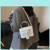 Single Texture Woven Shoulder Crossbody Bag Solid Color Handbag Women Fashion