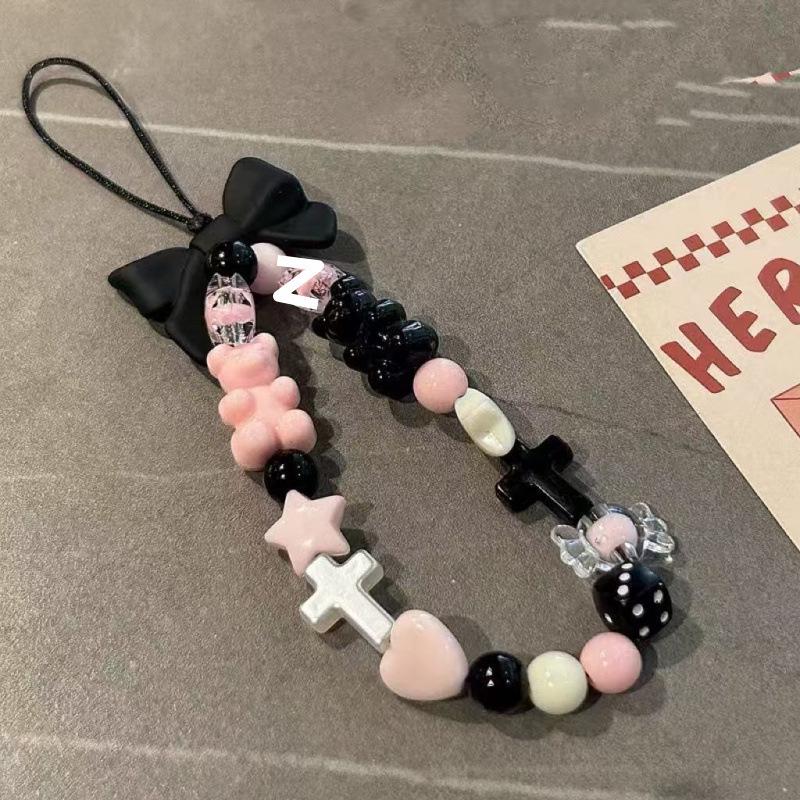 

Q Beaded Phone Lanyard Set: Sweet & Spicy Bow, Phone Case Lanyard, Polaroid Camera Chain for Women (Size L).