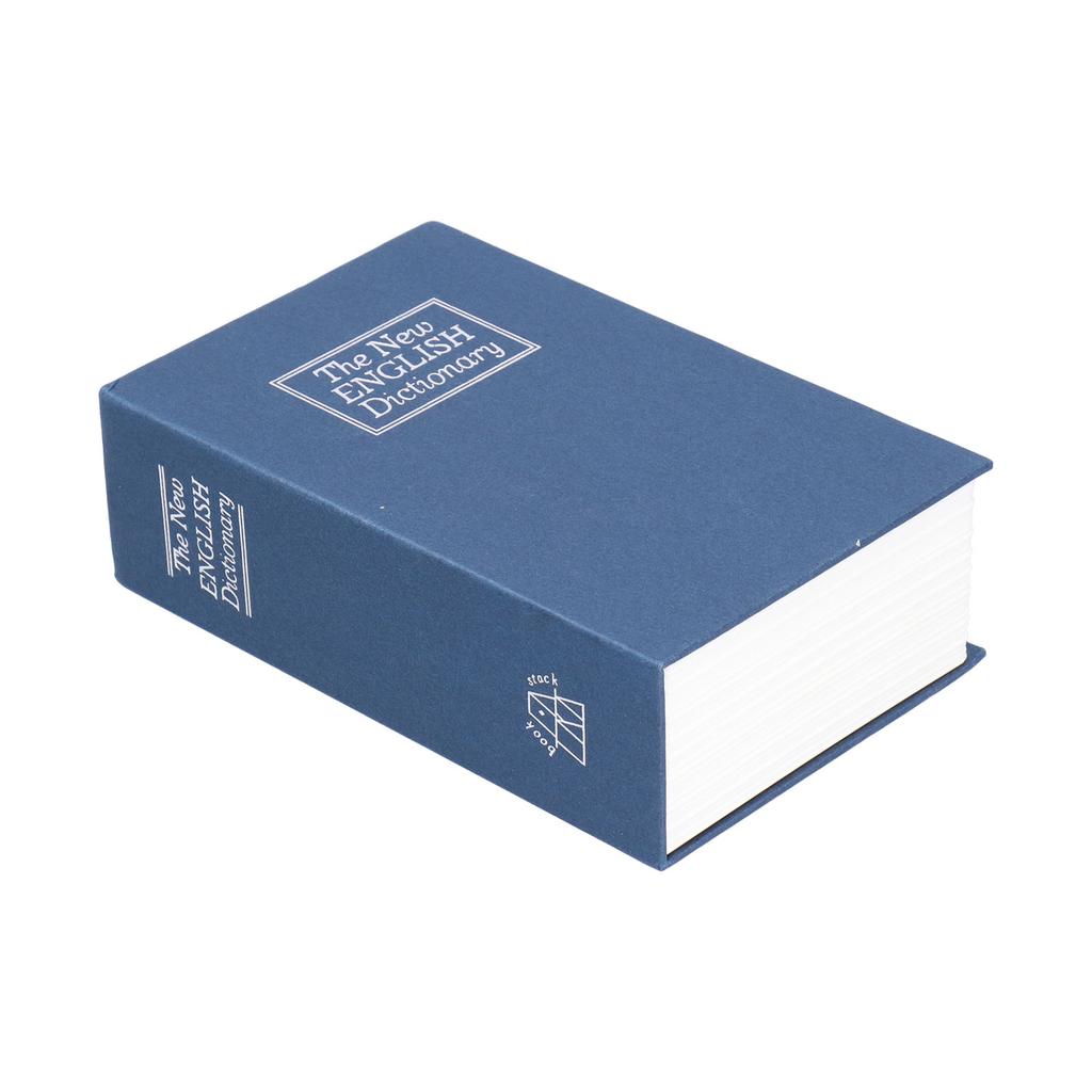 Sejf w kształcie książki Mały Niebieski ABS Żelazo Duża Pojemność Trwały Mini Skarbonka z Kluczem na Prezent dla Przyjaciela Rodziny