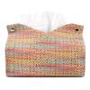 Facial Tissue Dispenser Box Paper Cover Countertop Napkins Storage Organizer Unique Paper Holder Home PU Woven Container