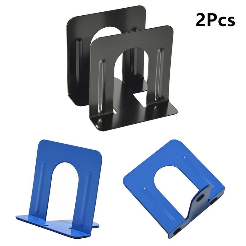 2Pcs Metal Bookends Heavy Duty Book Clips Book Clamps Desktop Magazine Holder Book Braces Rack For School Office Supplies