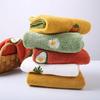 Absorbent Hand Towel with Fruit Embroidery Super Soft Hangable Quick Dry Bathroom Kitchen