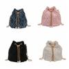 Chain Tassel Denim Crossbody Bag Handbag Cloth Shoulder Bag Elegant Denim Bucket Bag  Wedding